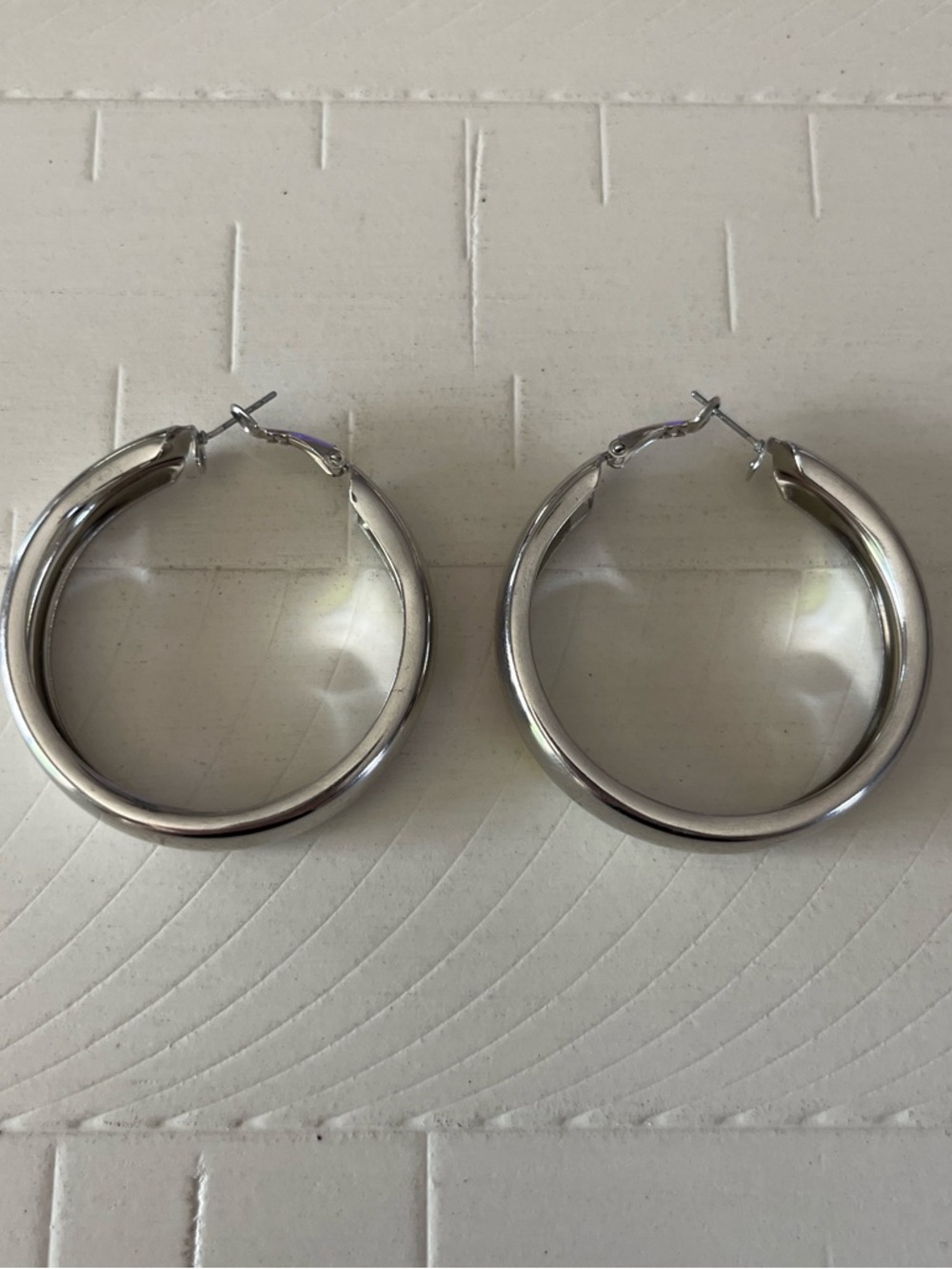 Silver hoop earrings